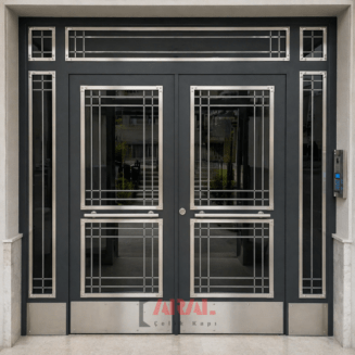 Ar4033 Apartman Giriş Kapısı Antrasit Gri