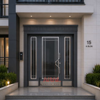 Ar4087 Apartman Giriş Kapısı Antrasit Gri