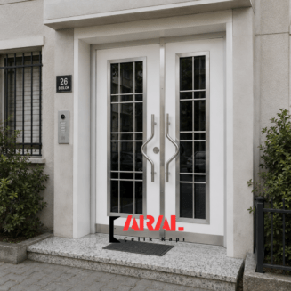 Ar4014 Apartman Giriş Kapısı Beyaz
