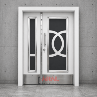 Ar4012 Apartman Giriş Kapısı Beyaz