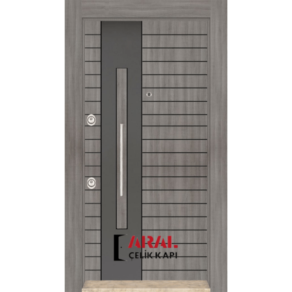 U1002 Gri Meşe Çelik Kapı