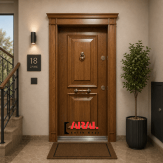 S 2151 Çelik Kapı Lüks Doğal Ahşap Kaplama