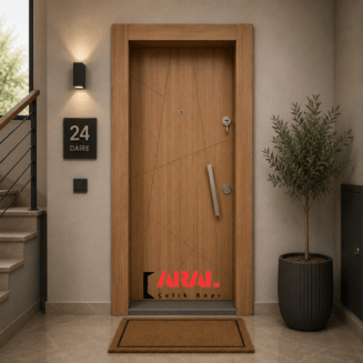 S 2146 Çelik Kapı Mobilya Kaplama Sade Rustik Model